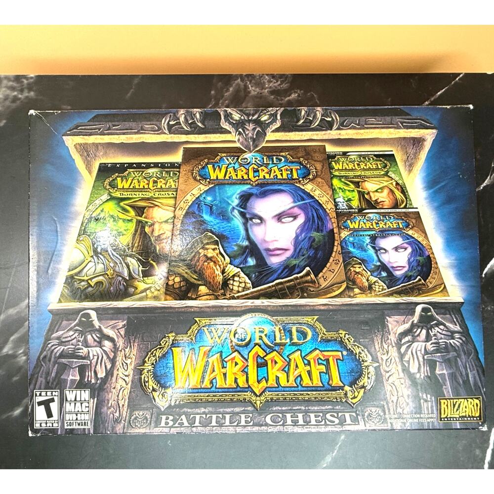 2007 WIN/MAC 3 DVD-ROMs World of WARCRAFT Battle Chest Expansion Set w/Manuals